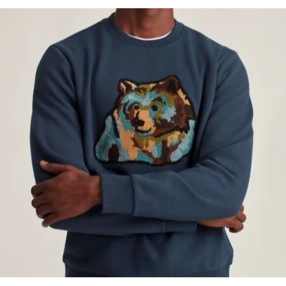BONOBOS Critter Supersoft Fleece Crew Sweater Embroidered Long Sleeve M 283441 - Picture 1 of 8